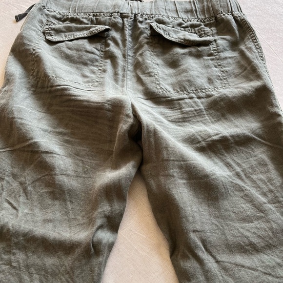 Caslon Women’s 100% Linen Olive Green Lightweight Elastic Waist Joggers - SP - Picture 12 of 14